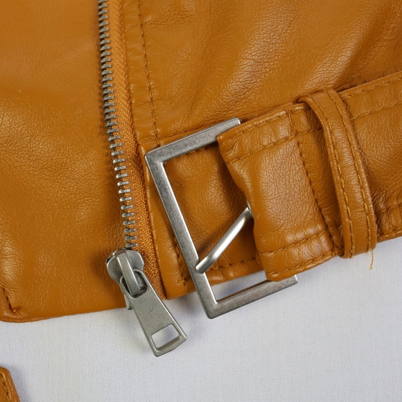 VEGAN LEATHE BIKER JACKET - Picture 5 of 7